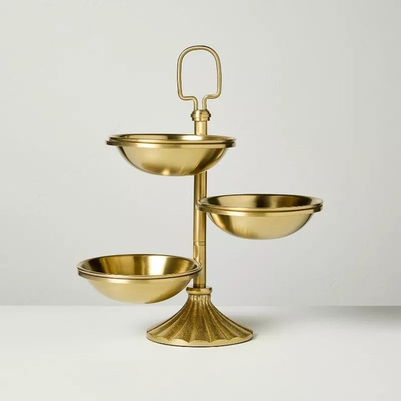 Brass Finish Tiered Snack Serving Bowls, Hearth & Hand Magnolia Target Fall 2025 - Picture 1 of 7